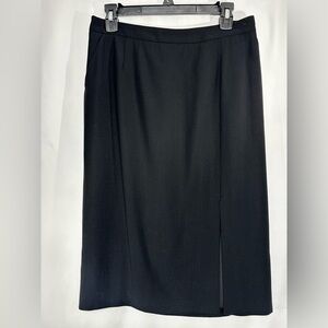 Armani Black Wool Midi Skirt